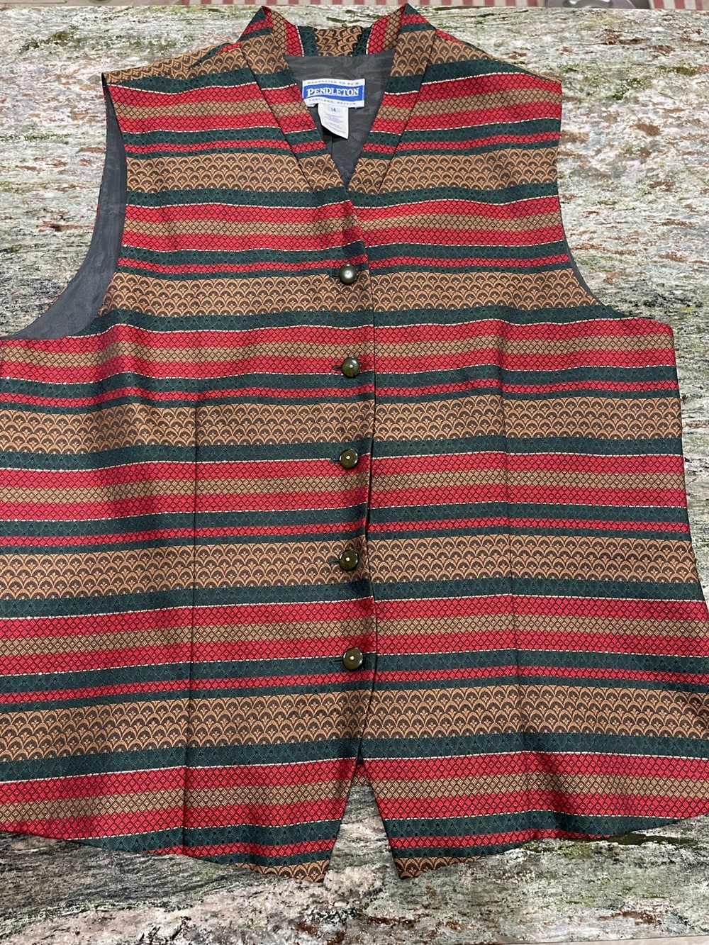 Pendleton Striped Patterned Vest